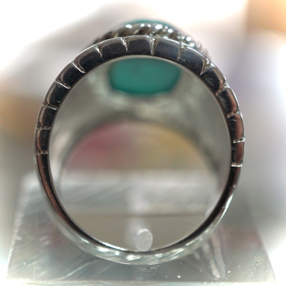 Lucas LaMeth Vintage Sterling & Turquoise Ring SZ6 - Picture 4 of 5